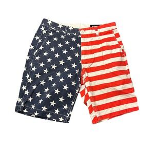 BONOBOS Patriotic Cotton Shorts Men's Size‎ 30 Red, White & Blue American Flag